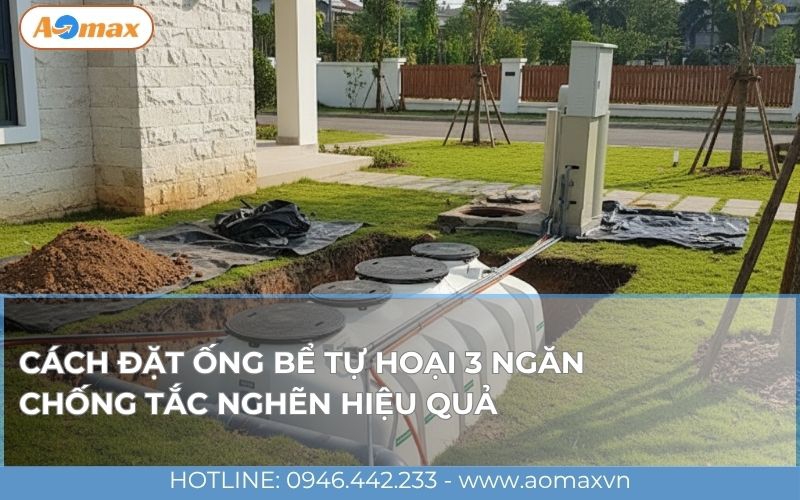 Cách đặt ống bể tự hoại 3 ngăn chống tắc nghẽn hiệu quả