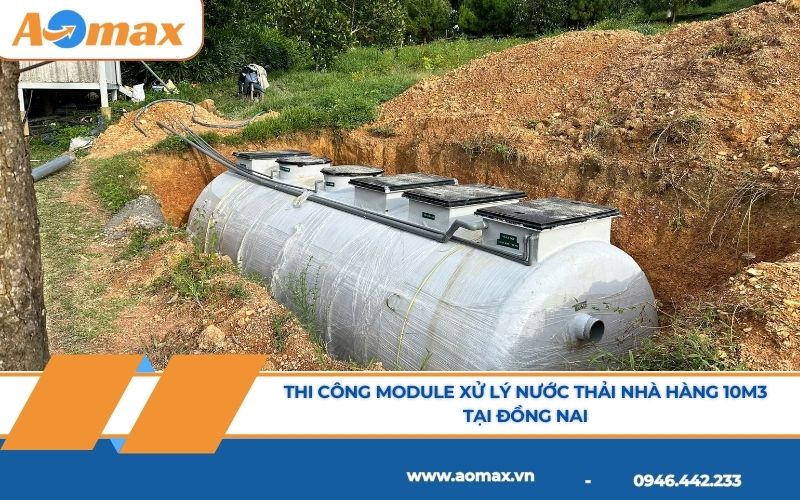 Thi công module xử lý nước thải nhà hàng 10m3 tại Đồng Nai