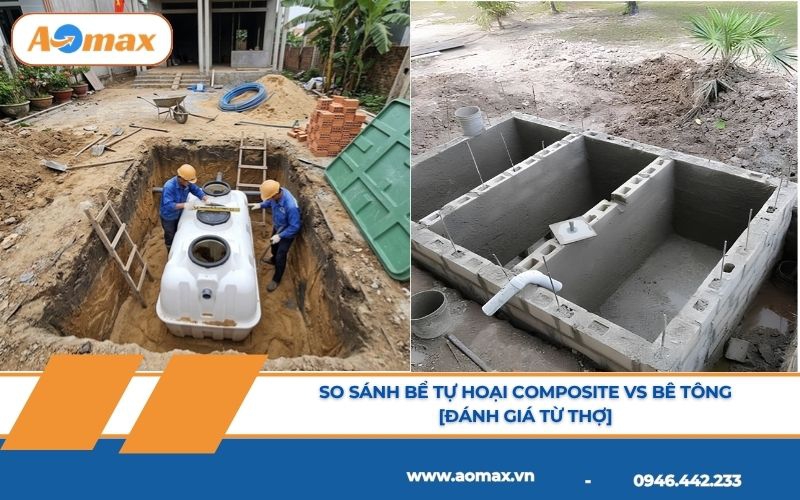 So sánh bể tự hoại composite vs bê tông [Đánh giá từ thợ]