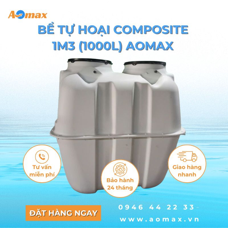 Bể tự hoại Composite 1m3 (1000L) AOmax
