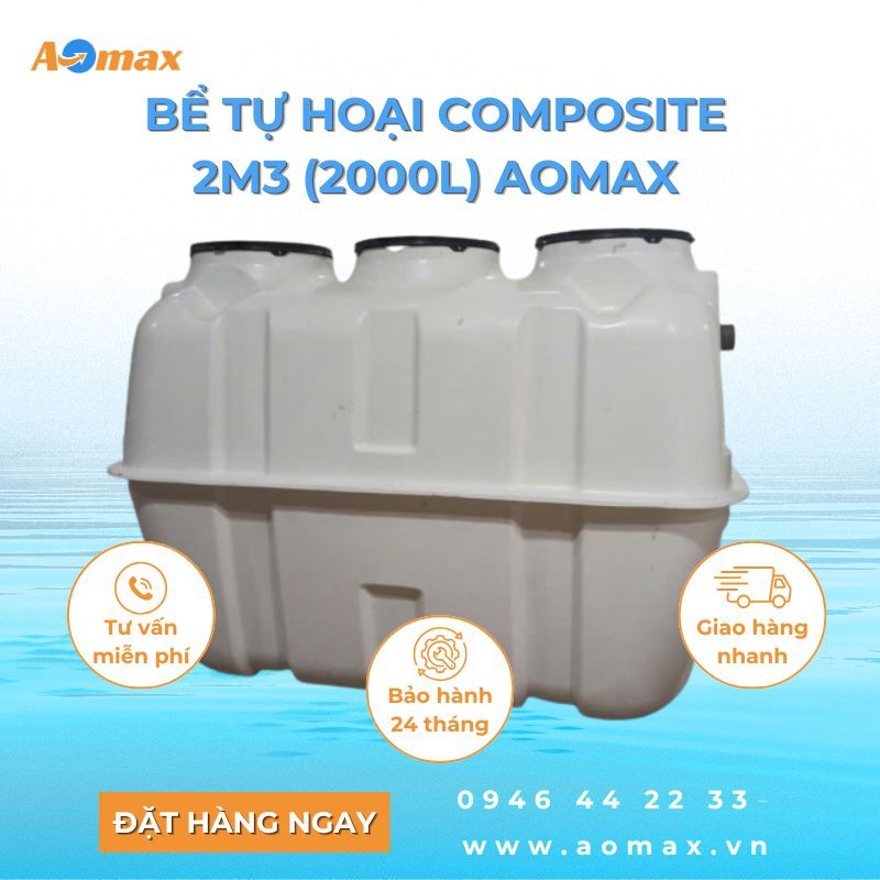Bể tự hoại Composite 2m3 (2000L) AOmax
