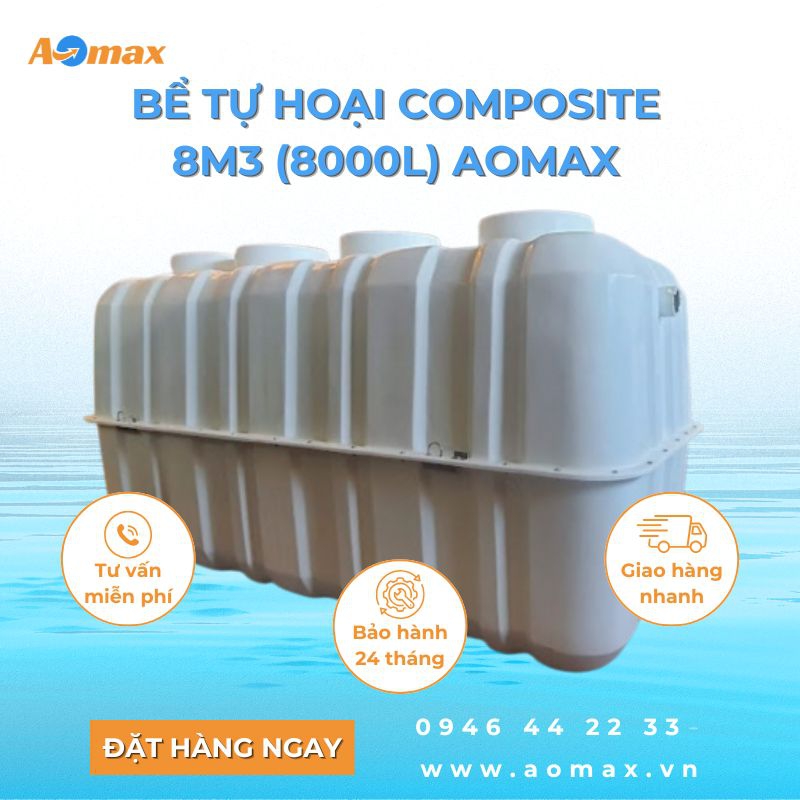Bể tự hoại Composite 8m3 (8000L) AOmax