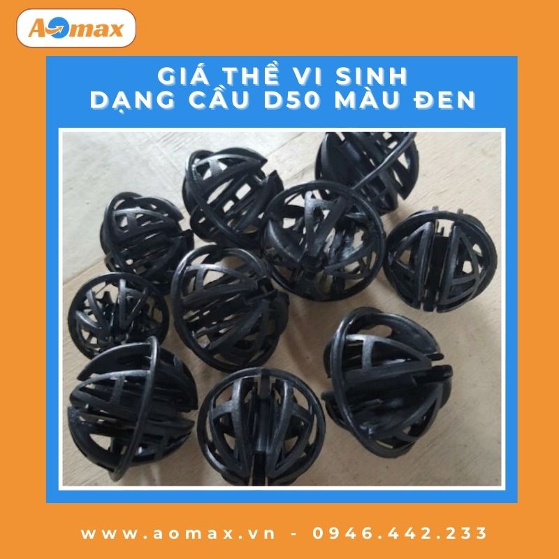 Giá thể vi sinh dạng cầu D50 màu đen