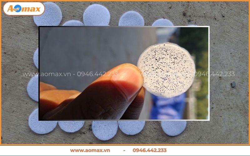 Cận cảnh cấu trúc lỗ xốp của giá thể Biochip