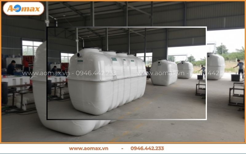 Xưởng sản xuất bể phốt composite 5m3 AOmax Việt Nam