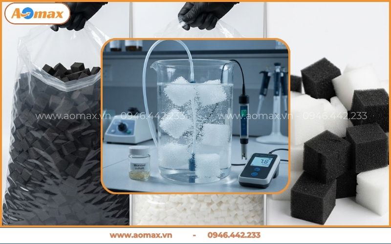 Thử nghiệm độ bền cơ học của giá thể vi sinh dạng mút xốp