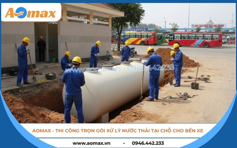 Thi công trọn gói xử lý nước thải tại chỗ cho bến xe.