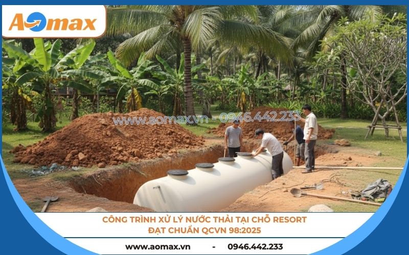 Công trình xử lý nước thải tại chỗ resort đạt chuẩn QCVN 98:2025