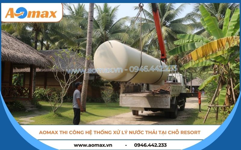 Thi công hệ thống xử lý nước thải tại chỗ resort