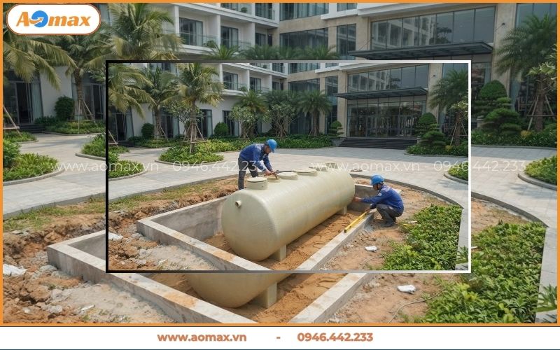 Kỹ sư AOmax thi công lắp đặt xử lý nước thải khách sạn