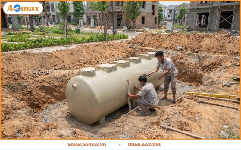 Thi công lắp đặt trạm xử lý nước thải sinh hoạt tại công trường