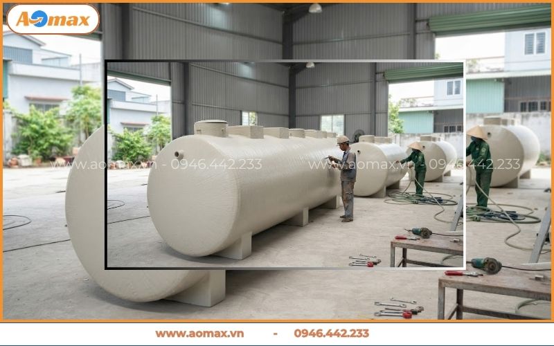 Xưởng gia công thiết bị module xử lý nước thải y tế AOmax