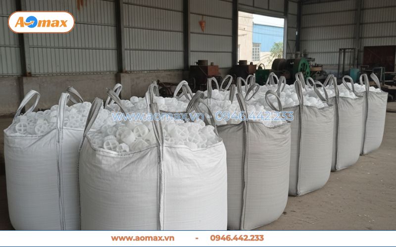 Kho giá thể vi sinh dạng bánh xe số lượng lớn