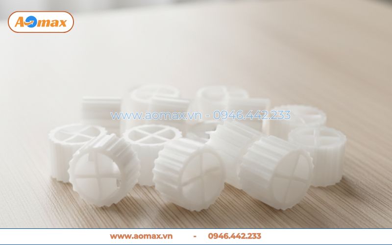 Giá thể vi sinh dạng bánh xe nhựa PE trắng