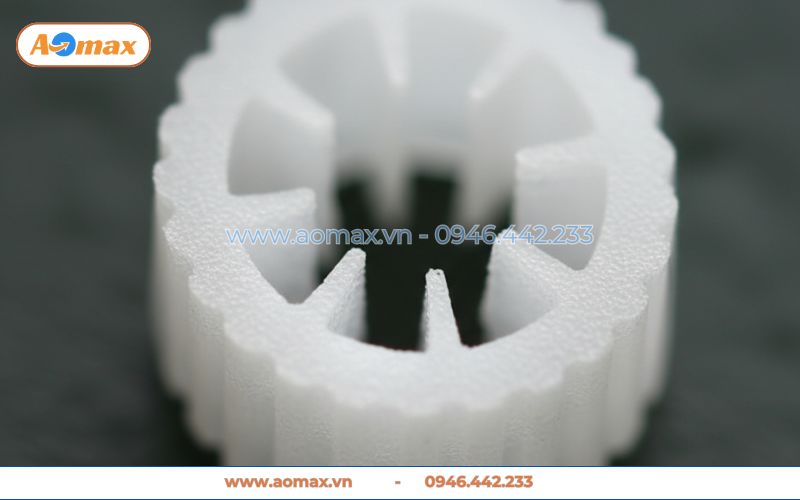 Cấu tạo 8 khía của giá thể vi sinh dạng bánh xe.