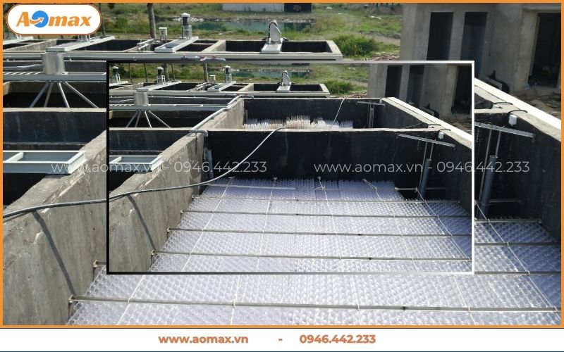 Khối giá thể vi sinh dạng tổ ong sau khi dán ghép