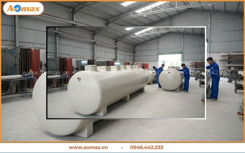 Khu vực gia công bồn bể cơ khí hệ thống xử lý nước thải khu công nghiệp