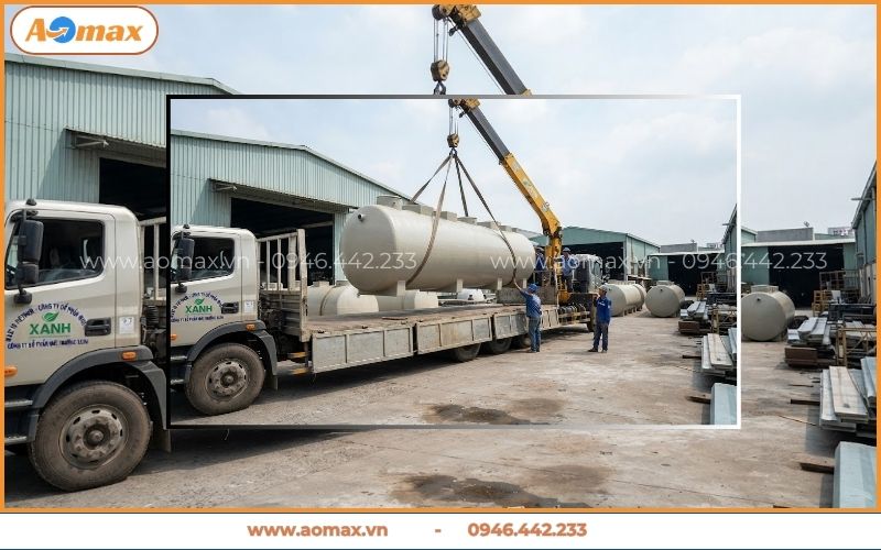 Vận chuyển hệ thống xử lý nước thải khu công nghiệp lên xe