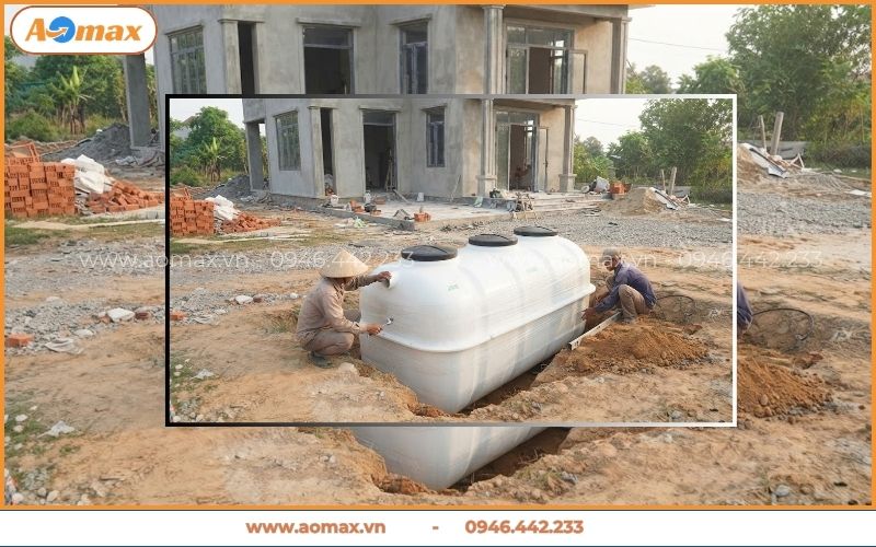 Thi công chôn ngầm hệ thống xử lý nước thải sinh hoạt gia đình