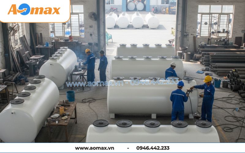 Xưởng sản xuất module hệ thống xử lý nước thải tại chỗ 13m3/ngày AOmax Jokaso