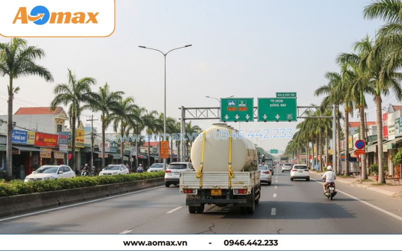 Xe vận chuyển hệ thống xử lý nước thải tại chỗ 14m3/ngày tới công trình