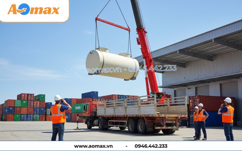 Vận chuyển hệ thống xử lý nước thải tại chỗ 2m3 chính hãng AOmax
