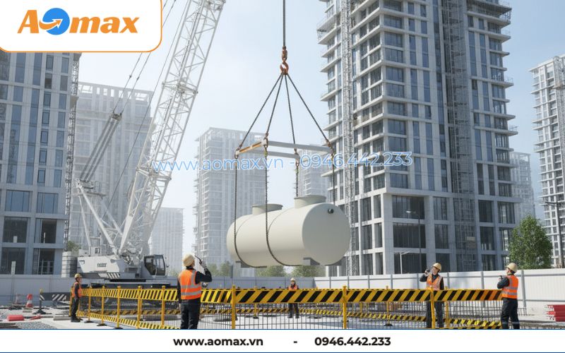 Công trình lắp đặt hệ thống xử lý nước thải tại chỗ 2m3 chính hãng AOmax