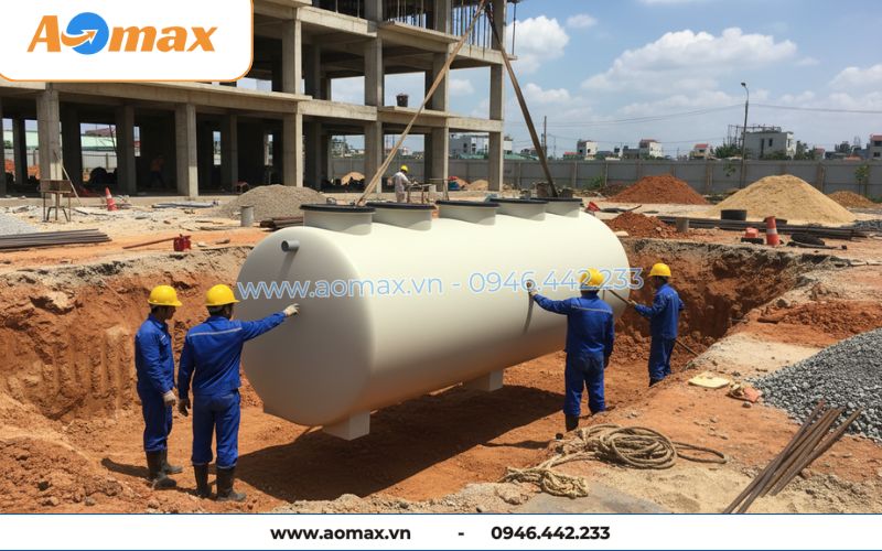 AOmax thi công lắp đặt hệ thống xử lý nước thải tại chỗ 6m3 trọn gói, uy tín