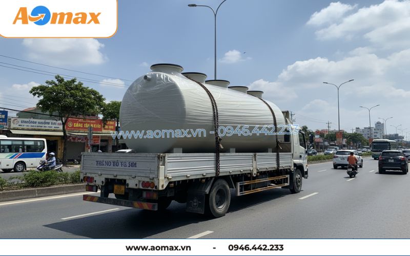 Hệ thống xử lý nước thải tại chỗ 6m3/ngày AOmax Jokaso đang trên đường vận chuyển.