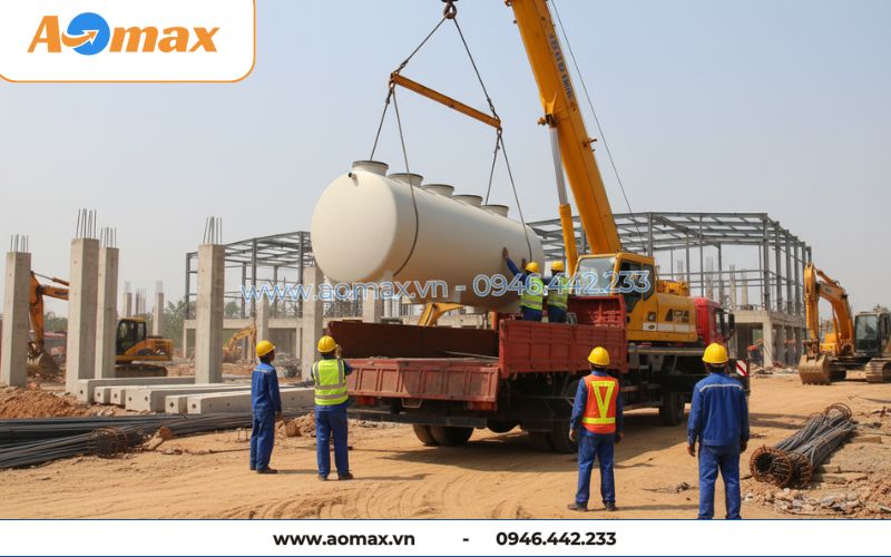 Thi công, lắp đặt hệ thống xử lý nước thải tại chỗ 7m3/ngày tại công trình