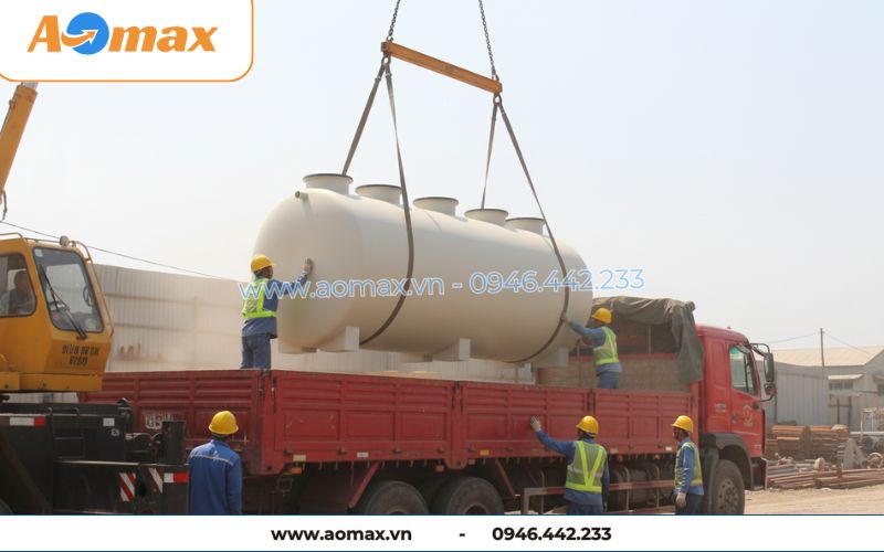 Vận chuyển hệ thống xử lý nước thải tại chỗ 7m3/ngày lên xe