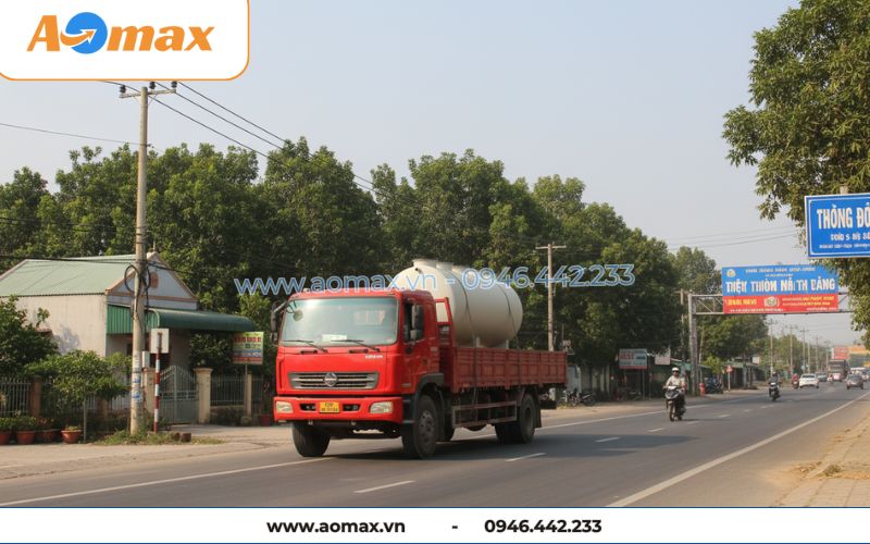 Xe chở hệ thống xử lý nước thải tại chỗ 7m3/ngày AOmax Jokaso đến công trình