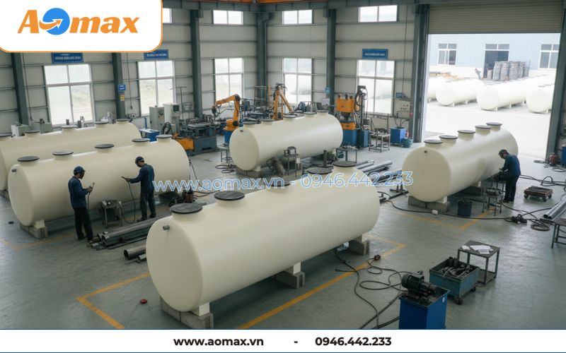 Xưởng sản xuất hệ thống xử lý nước thải tại chỗ 8m3/ngày AOmax Jokaso