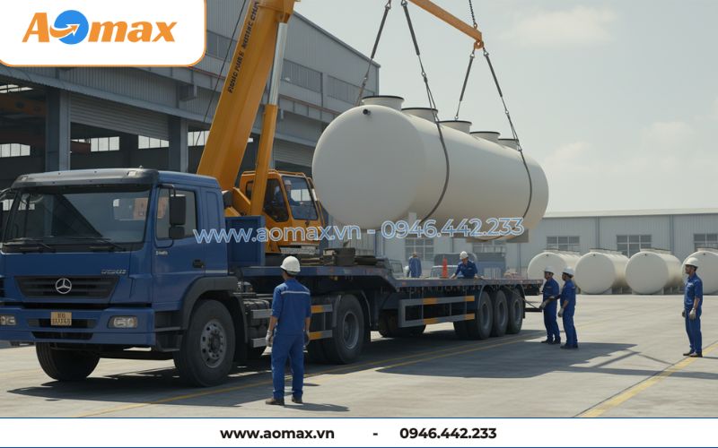 Vận chuyển hệ thống xử lý nước thải tại chỗ 8m3/ngày lên xe