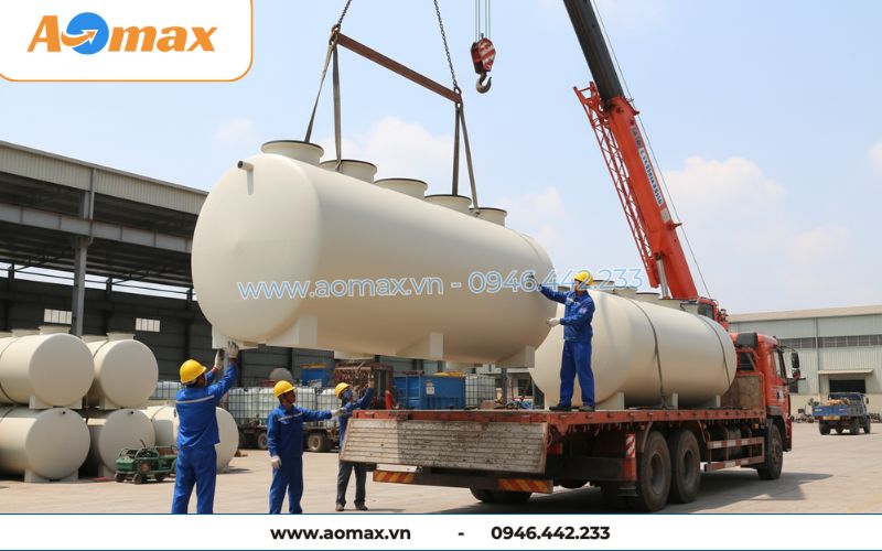 Vận chuyển hệ thống hệ thống xử lý nước thải tại chỗ 9m3/ngày lên xe