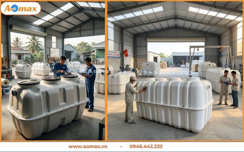 Chi tiết mức giá bể tự hoại Composite đúc sẵn.