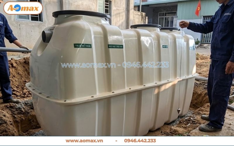 Dự án lắp đặt bể tự hoại Composite 3m3 cho dãy nhà trọ