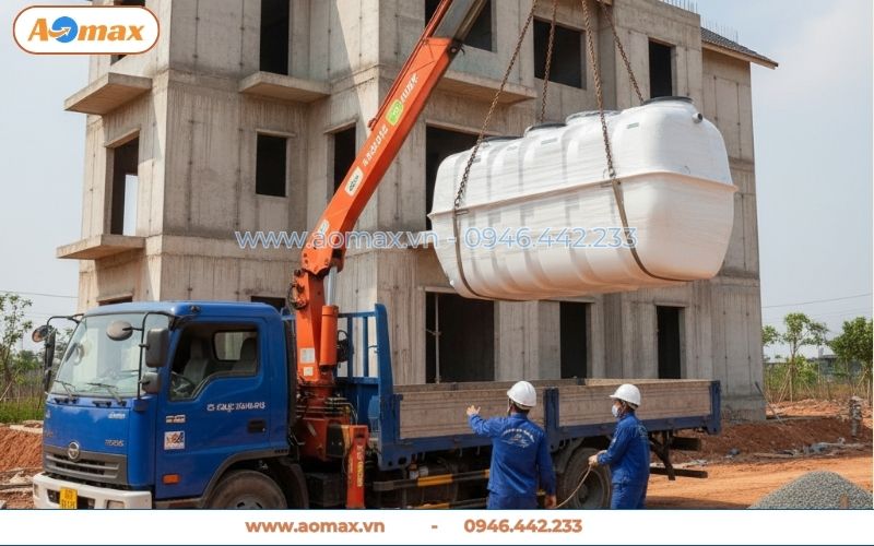 Bể tự hoại Composite 5m3 phục vụ quy mô dưới 20 người