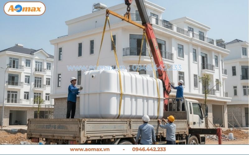 Bể tự hoại Composite 6m3 AOmax cam kết chất lượng vượt trội