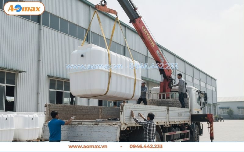 Quá trình sản xuất bể tự hoại Composite 7m3 tại xưởng
