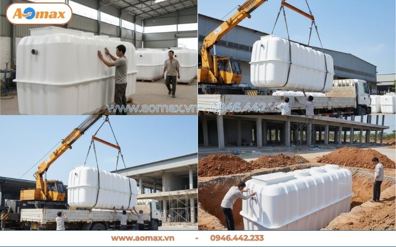 Bể tự hoại Composite xử lý nước thải sinh hoạt