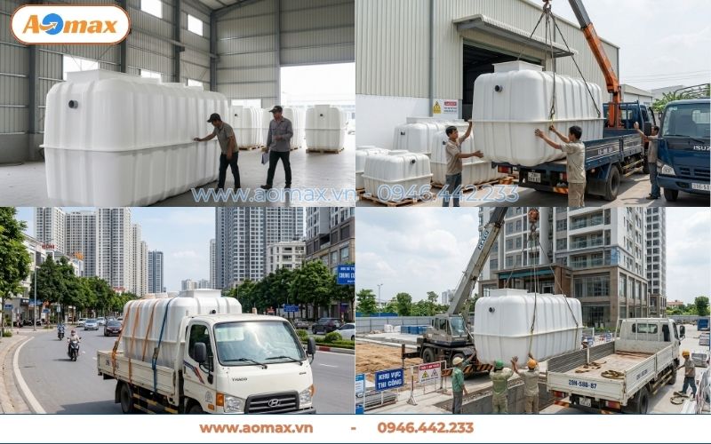 Bể tự hoại Composite chất liệu nhựa FRP siêu bền