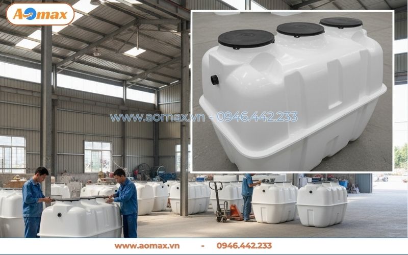 Bể tự hoại composite FRP AOmax chống thấm nước tuyệt đối
