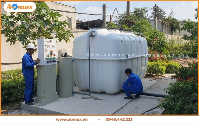 Lắp đặt đường ống siêu tốc với bể tự hoại 3 ngăn AOmax