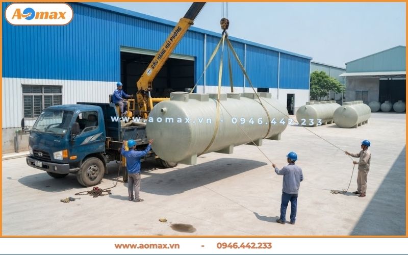 Module bồn composite hợp khối xử lý nước thải Long An.
