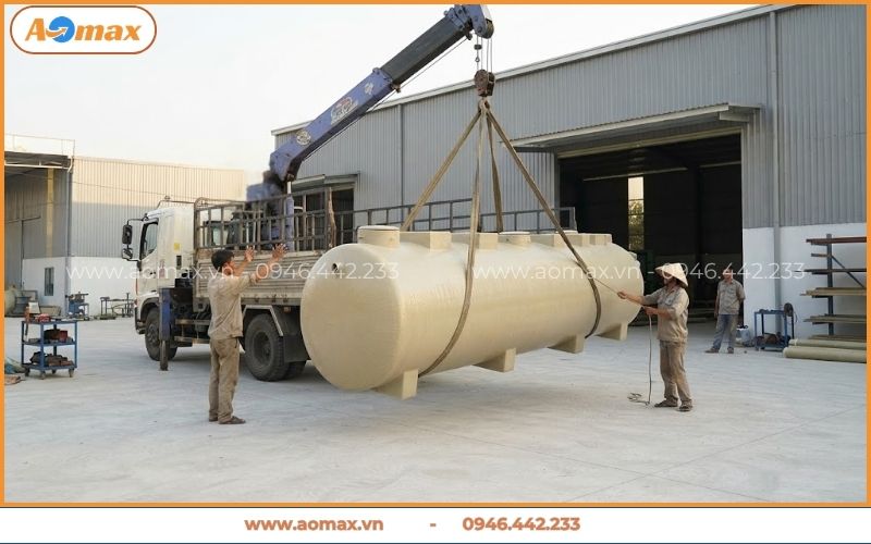 Vận chuyển thiết bị xử lý nước thải Cà Mau lên xe