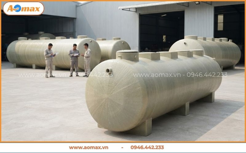 Gia công bồn composite xử lý nước thải Cần Thơ tại xưởng AOmax.