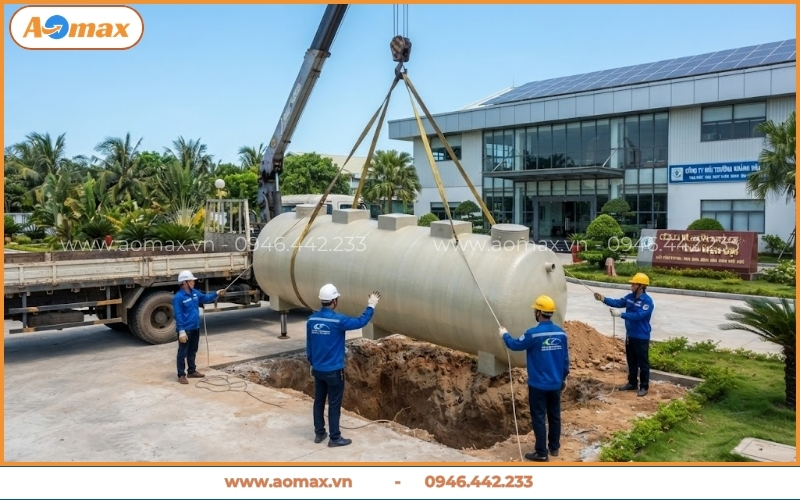 Kỹ sư AOmax thi công lắp đặt xử lý nước thải Khánh Hòa