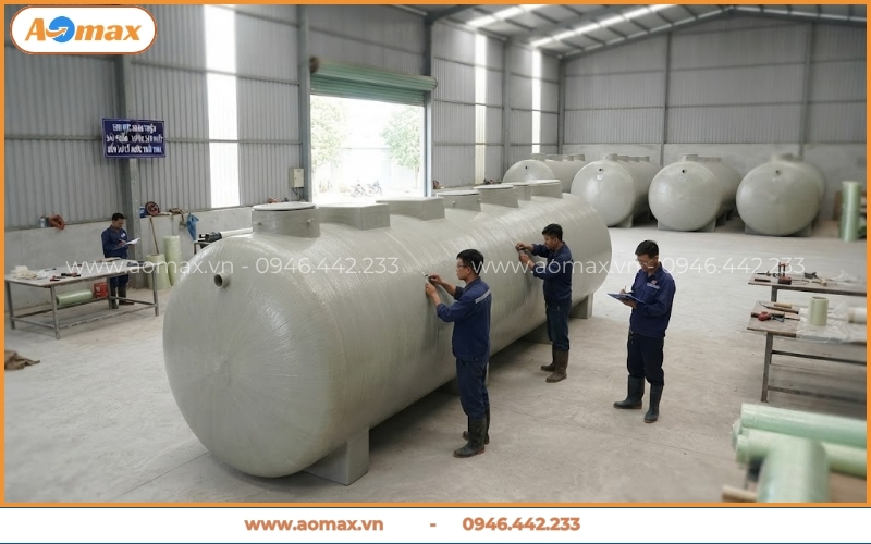 Xưởng sản xuất bồn FRP xử lý nước thải Khánh Hòa AOmax
