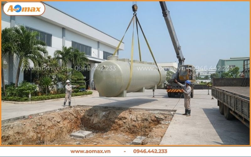 Thi công lắp đặt hệ thống tại công trình xử lý nước thải Tây Ninh.